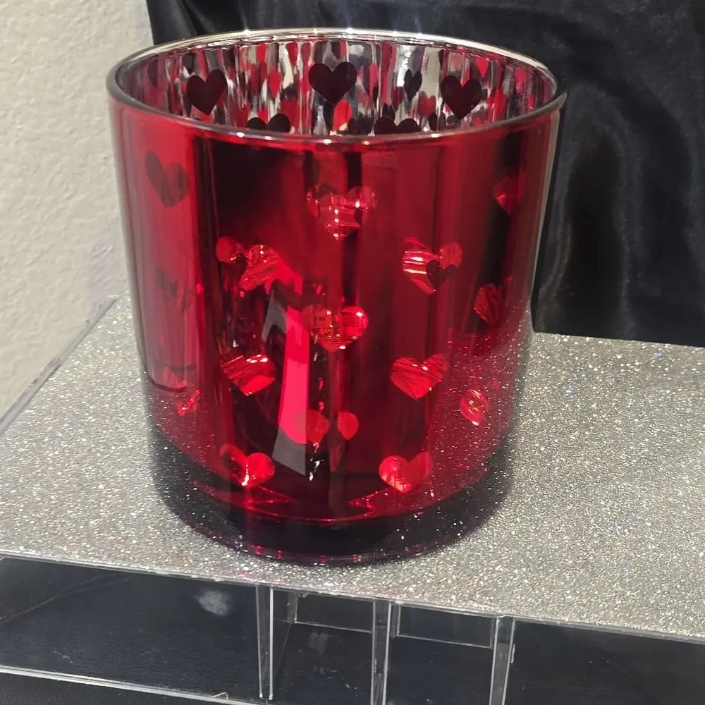 Homesake Transparent Heart Design Decorative Glass‎ Candle Holder/Storage